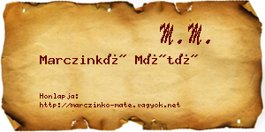 Marczinkó Máté névjegykártya